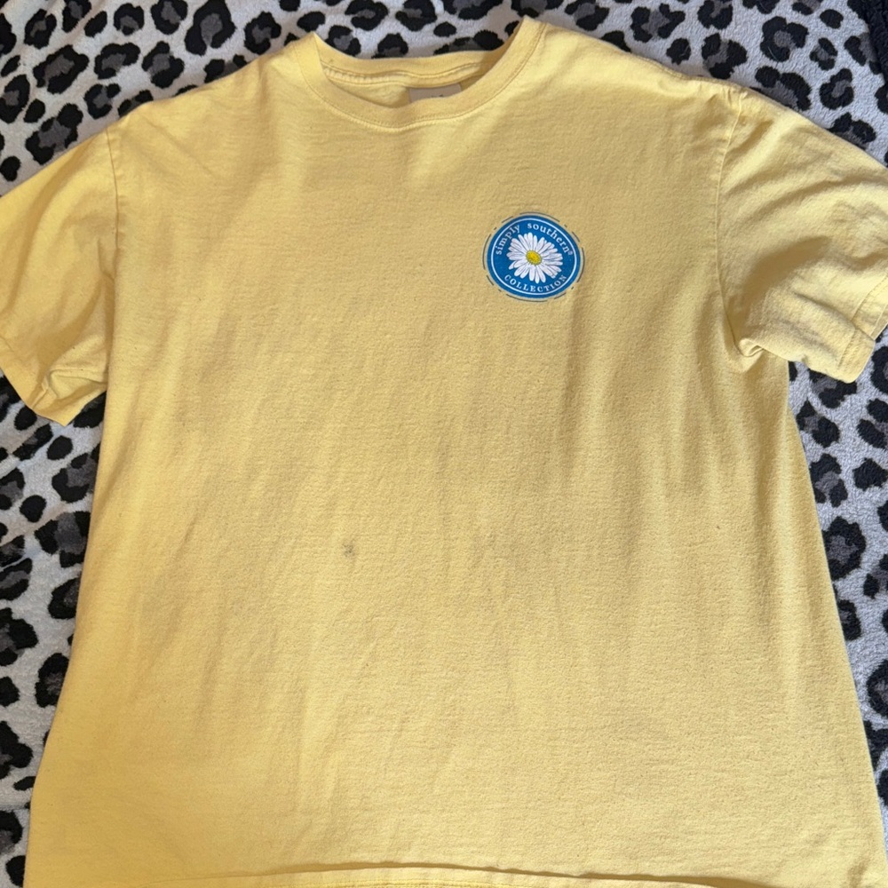 Simply Southern Yellow Tee with Daisy Emblem